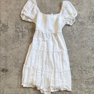 Hollister White Dress with Puff Sleeves